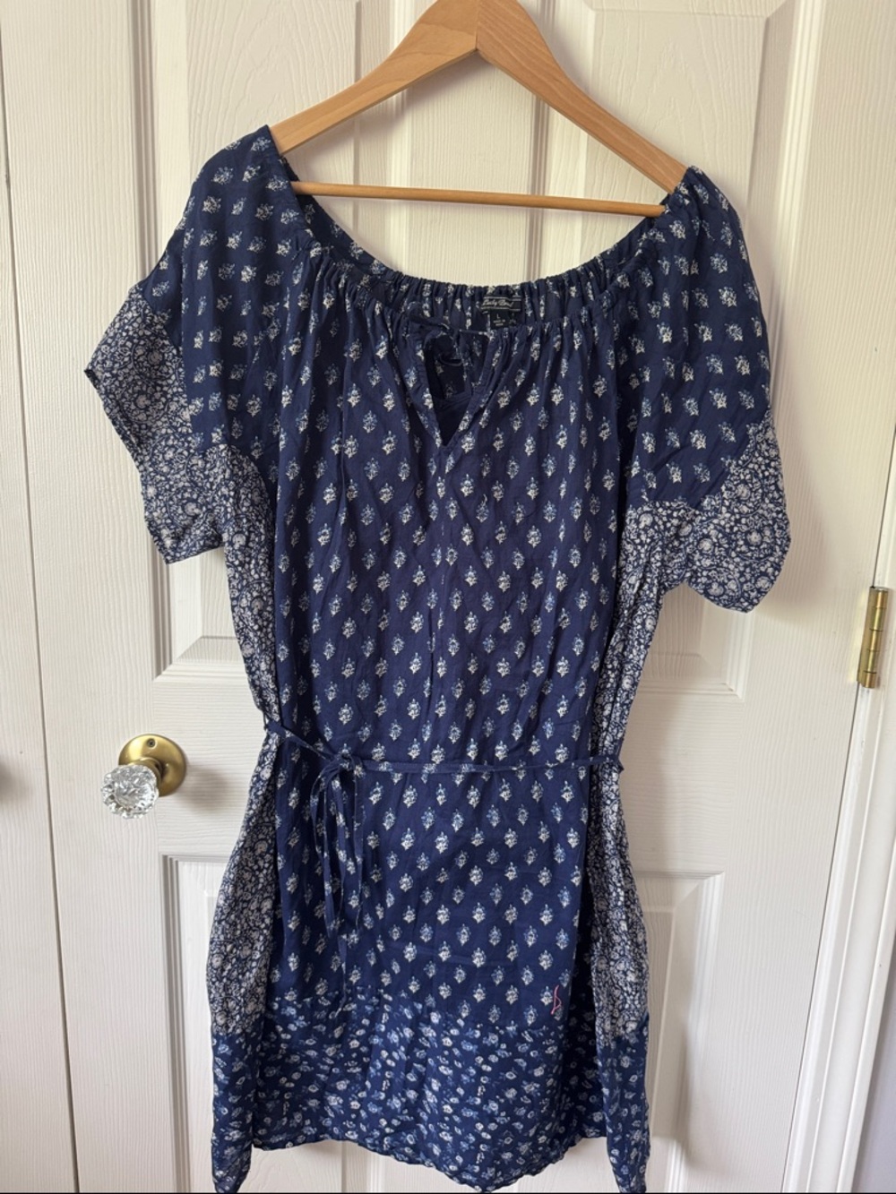 Lucky Brand Navy Blue Printed Dress